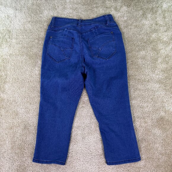 Venus Jeans Womens Size 12 Capri Stretch Dark Wash High Rise 30x31 E660 - Picture 9 of 15